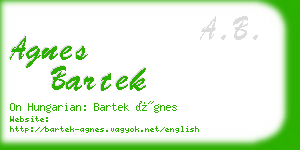 agnes bartek business card